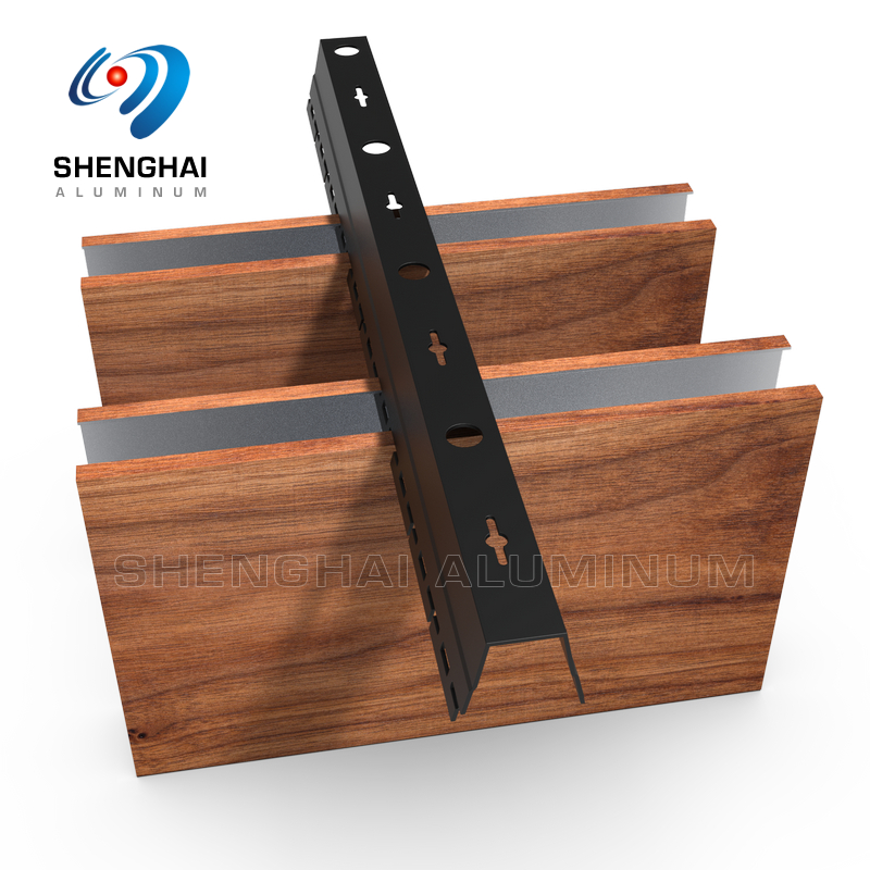 Wooden Grain Ushaped Linear Aluminum Baffle Ceiling Strip